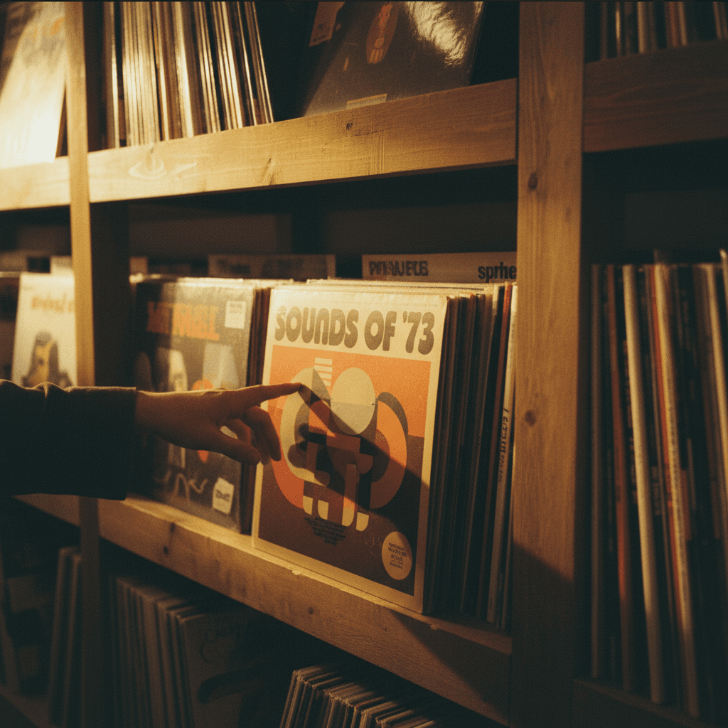Vinyl record collection at Blessings Plants & Music