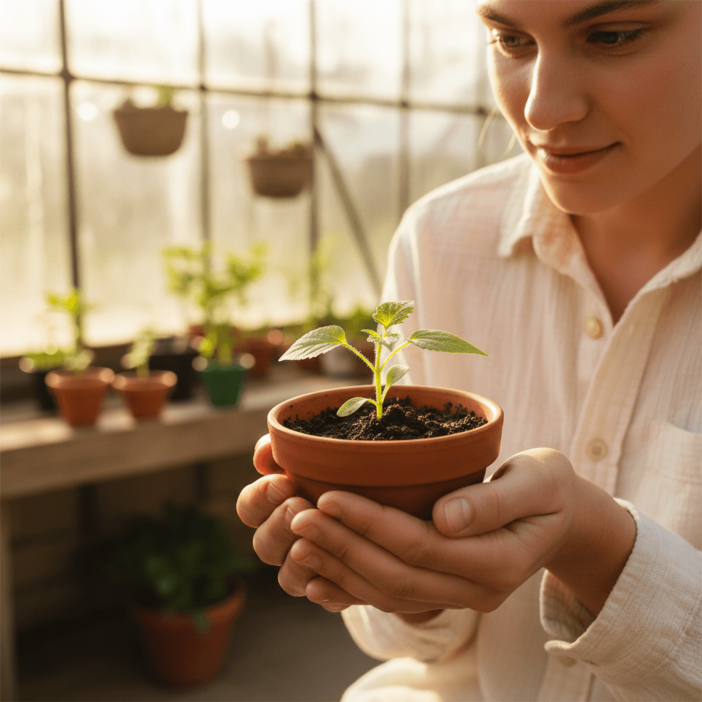Community exchange moment at Blessings Plants & Music